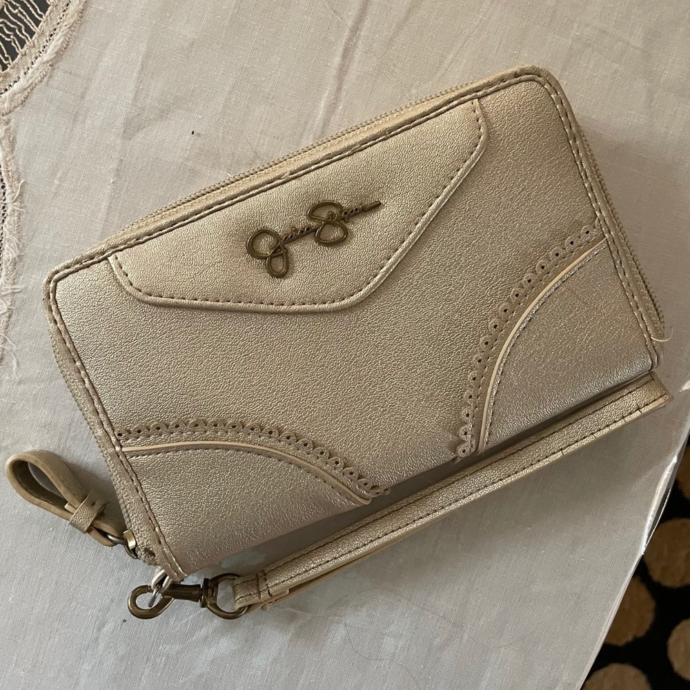Jessica Simpson Gold Wristlet